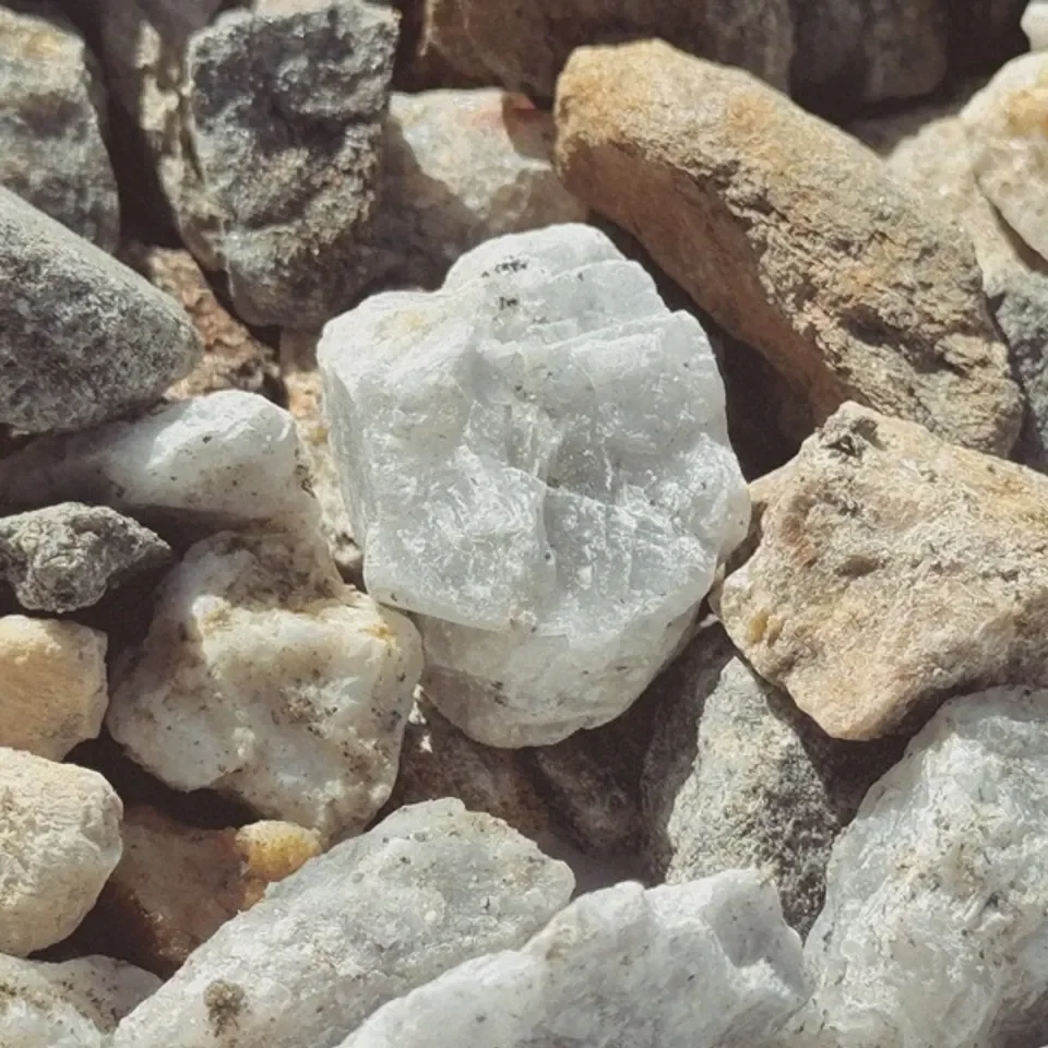 Three-quarter-inch common grey construction and landscape rock