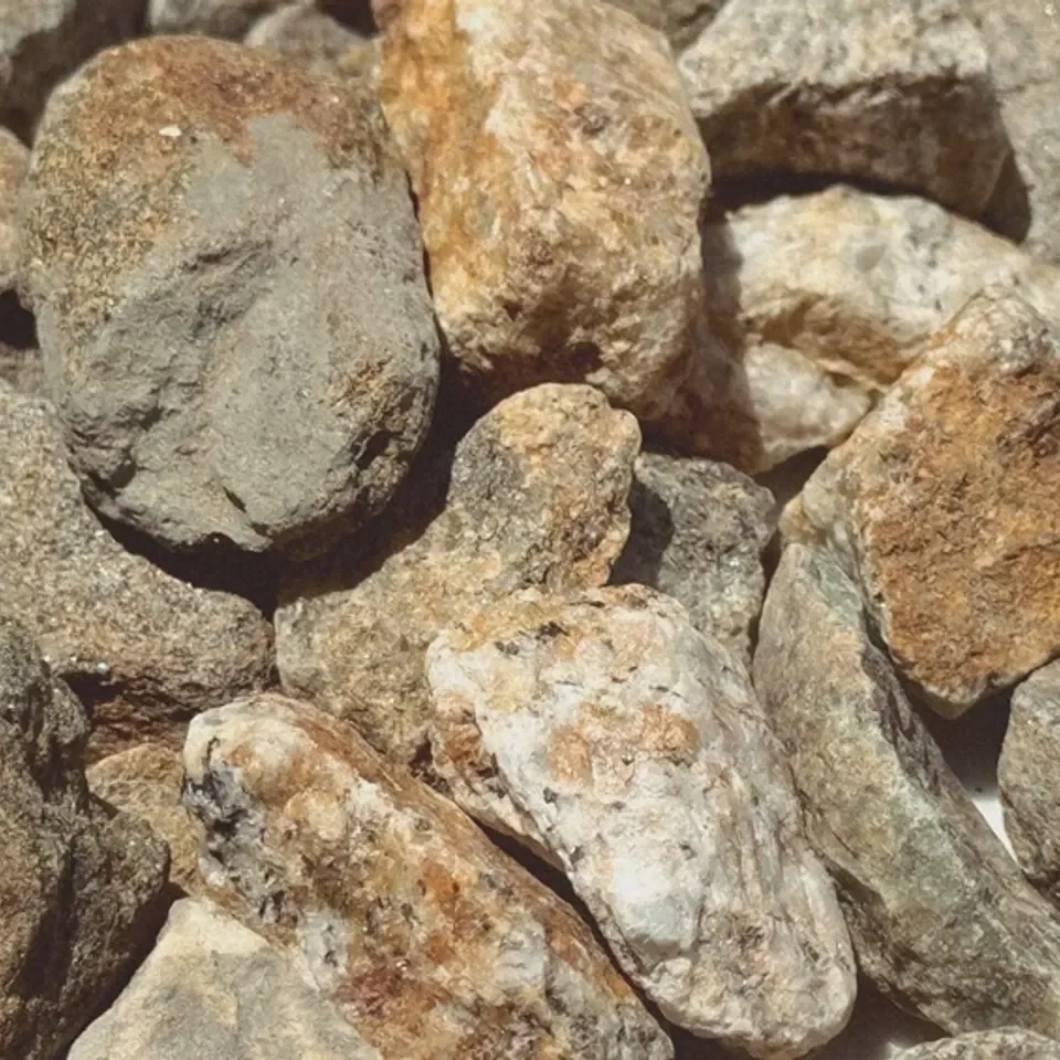 Three-quarter-inch Crescent Brown landscape rock from Rio Stone