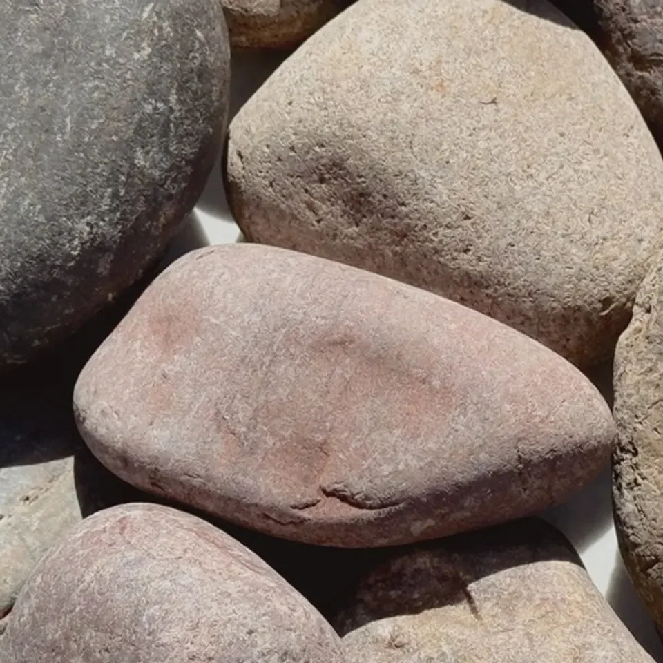 Large Rainbow pebbles sized from one-and-a-half to three inches